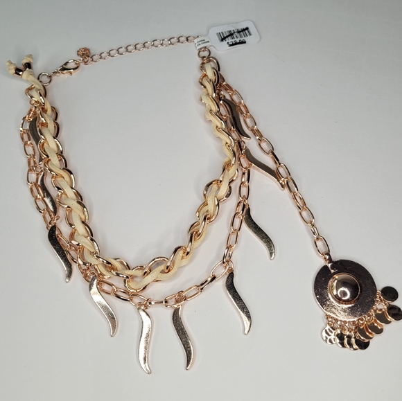 NWT Free People Sid Back Necklace in Rose Gold - Picture 3 of 8